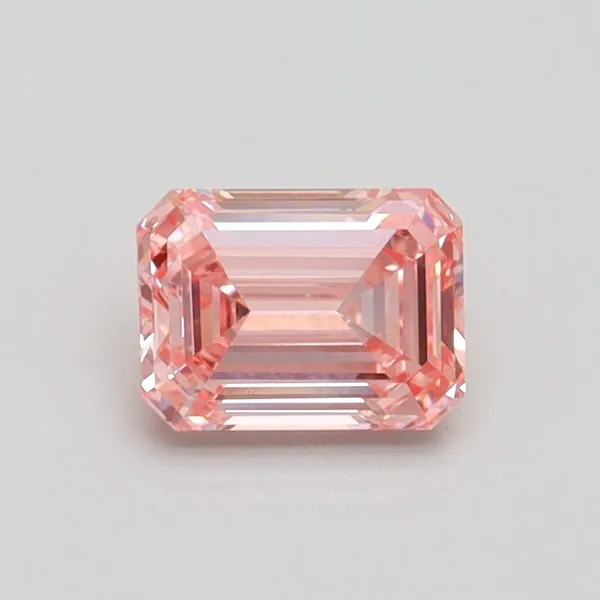 0.74ct EMERALD Fancy Intense Pink VVS2 Coloured Lab diamond