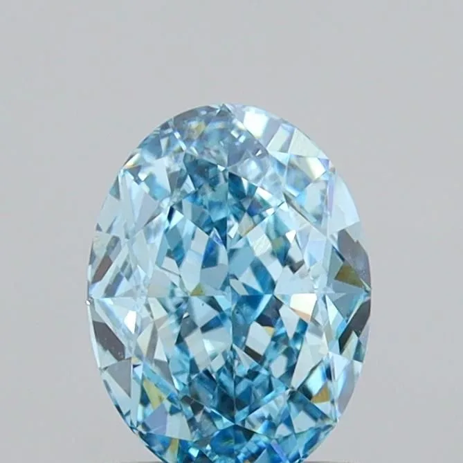 1.05ct OVAL Fancy Vivid Blue VS2 Coloured Lab diamond
