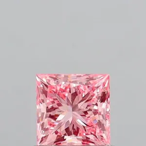 0.98ct PRINCESS Fancy Vivid Pink VS1 Coloured Lab diamond