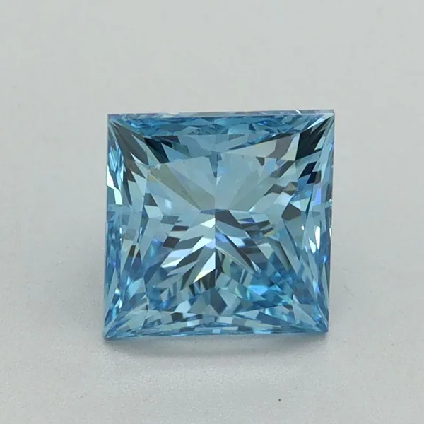 1.57ct PRINCESS Fancy Vivid Blue VS1 Coloured Lab diamond