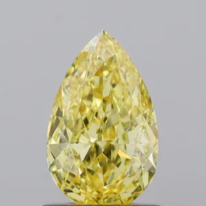 0.96ct PEAR Fancy Intense Yellow VVS2 Coloured Lab diamond