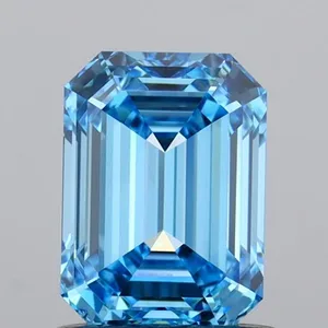 1ct EMERALD Fancy Vivid Blue VS2 Coloured Lab diamond