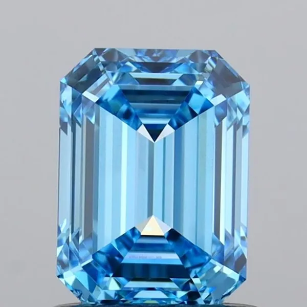 1ct EMERALD Fancy Vivid Blue VS2 Coloured Lab diamond