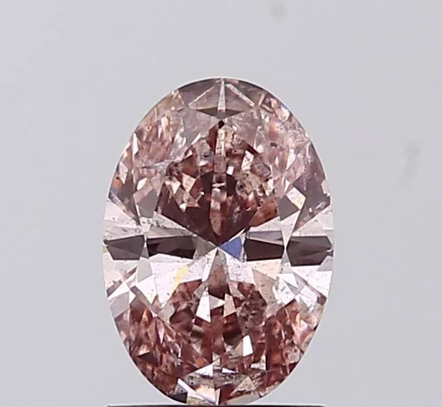 1.00ct OVAL Fancy Intense Brownish Pink SI2 Coloured Lab diamond