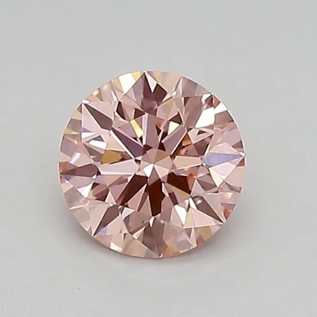 0.58ct ROUND Fancy Vivid Pink VVS2 Coloured Lab diamond
