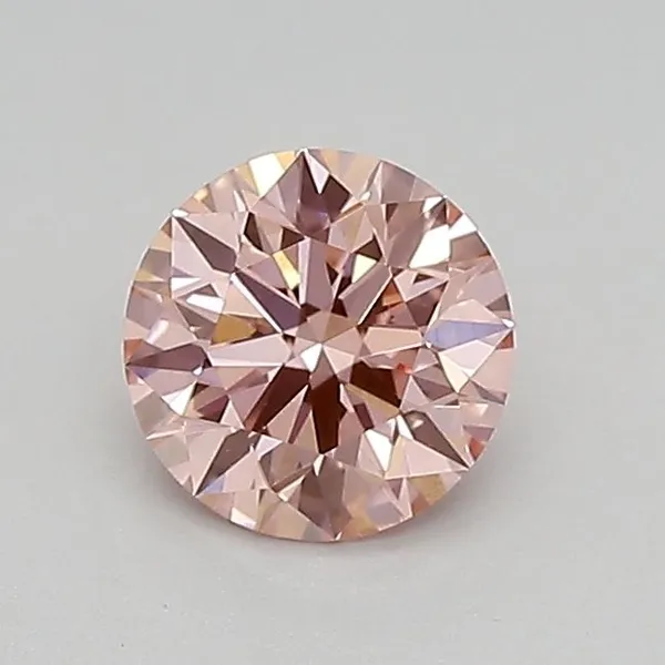 0.58ct ROUND Fancy Vivid Pink VVS2 Coloured Lab diamond