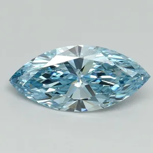 1ct MARQUISE Fancy Vivid Blue VS2 Coloured Lab diamond
