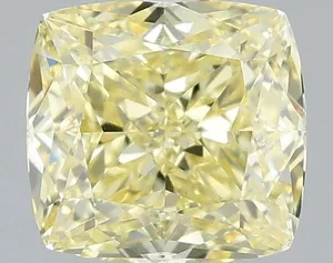 1.08ct CUSHION Fancy Yellow VS1 Coloured Lab diamond