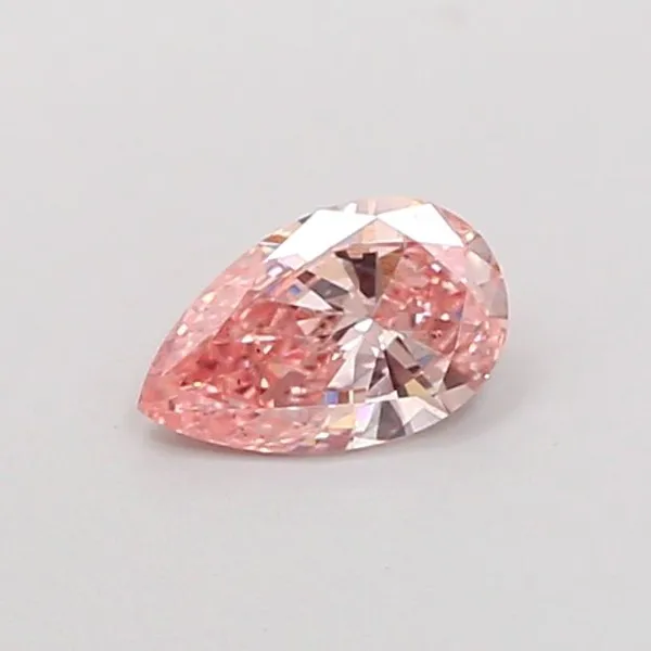 0.71ct PEAR Fancy Vivid Pink VS2 Coloured Lab diamond
