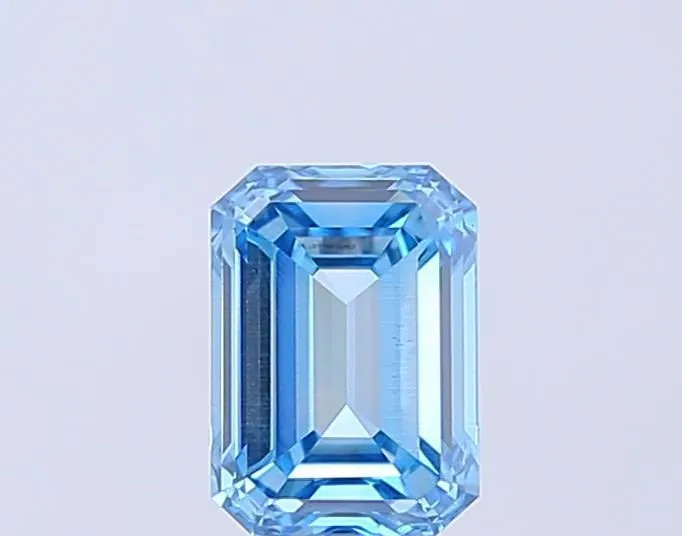 1.11ct EMERALD Fancy Vivid Blue SI1 Coloured Lab diamond