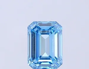 1.11ct EMERALD Fancy Vivid Blue SI1 Coloured Lab diamond
