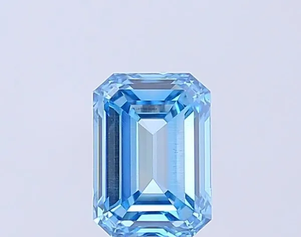 1.11ct EMERALD Fancy Vivid Blue SI1 Coloured Lab diamond
