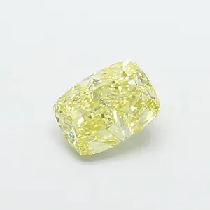1.3ct CUSHION Fancy Intense Yellow VS1 Coloured Lab diamond