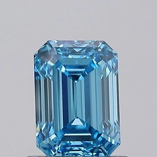1.06ct EMERALD Fancy Vivid Blue VVS2 Coloured Lab diamond