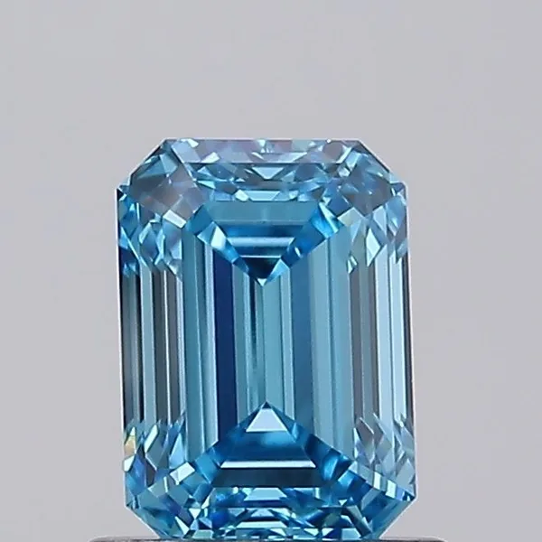 1.06ct EMERALD Fancy Vivid Blue VVS2 Coloured Lab diamond