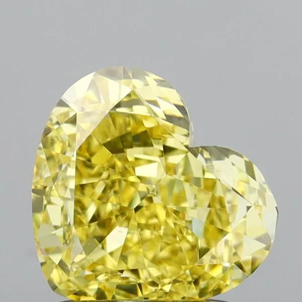 1.32ct HEART Fancy Intense Yellow VVS2 Coloured Lab diamond