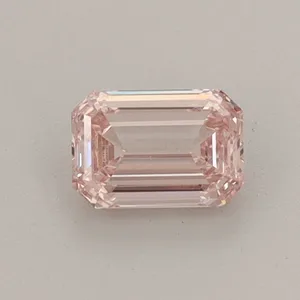 0.52ct EMERALD Fancy Intense Pink VVS2 Coloured Lab diamond