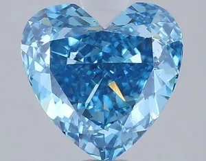 1.49ct HEART Fancy Vivid Blue VS2 Coloured Lab diamond