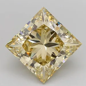 3.88ct PRINCESS Fancy Intense Yellow VS1 Coloured Lab diamond