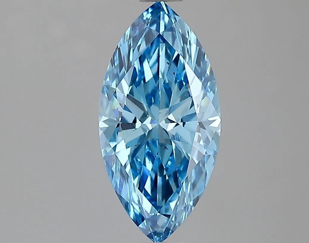 1.07ct MARQUISE Fancy Vivid Blue VS2 Coloured Lab diamond
