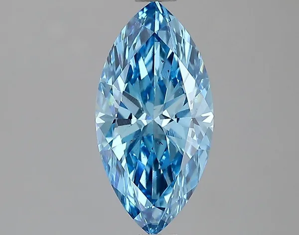1.07ct MARQUISE Fancy Vivid Blue VS2 Coloured Lab diamond