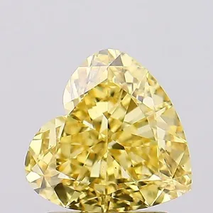 1.72ct HEART Fancy Vivid Yellow VS1 Coloured Lab diamond