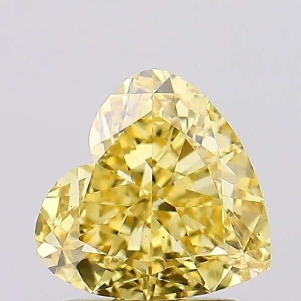 1.72ct HEART Fancy Vivid Yellow VS1 Coloured Lab diamond