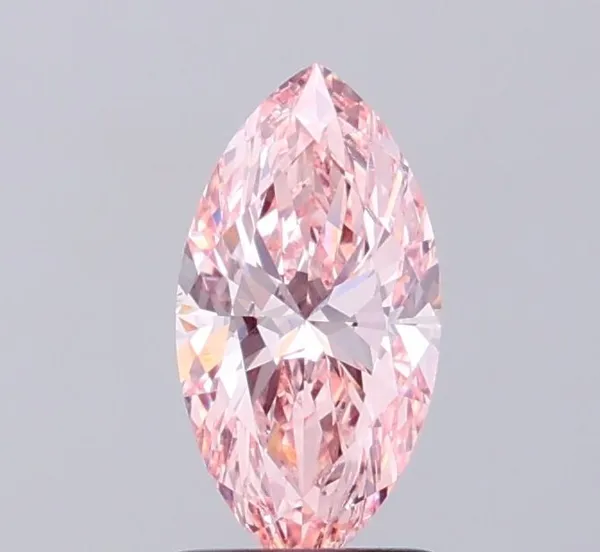 1.23ct MARQUISE Fancy Intense Pink VVS2 Coloured Lab diamond