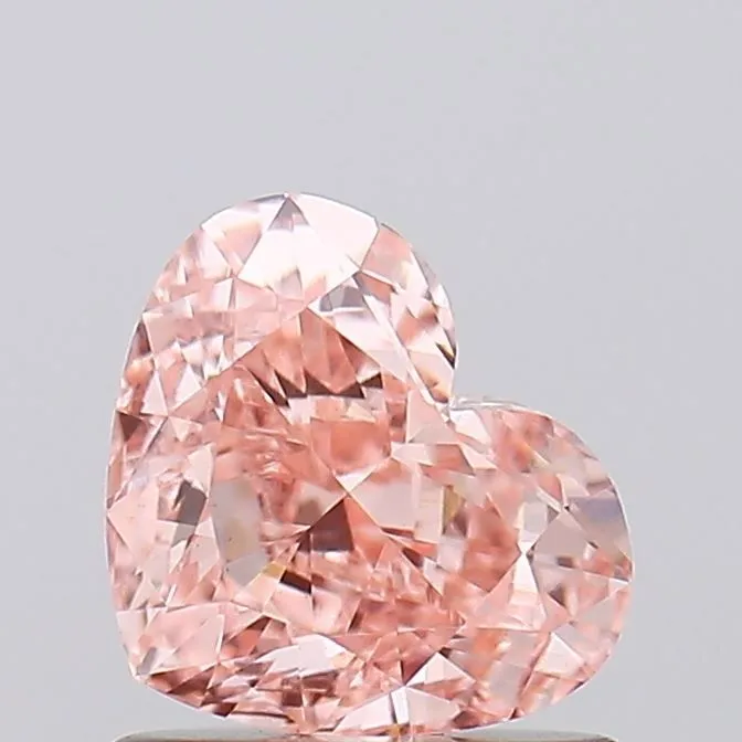 1.06ct HEART Fancy Vivid Pink VVS2 Coloured Lab diamond