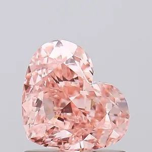 1.06ct HEART Fancy Vivid Pink VVS2 Coloured Lab diamond