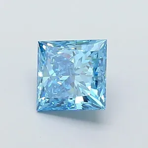 1.59ct PRINCESS Fancy Vivid Blue VS1 Coloured Lab diamond