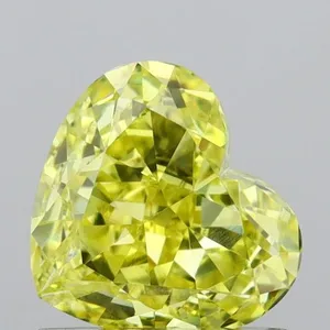 1.11ct HEART Fancy Intense Yellow VS1 Coloured Lab diamond