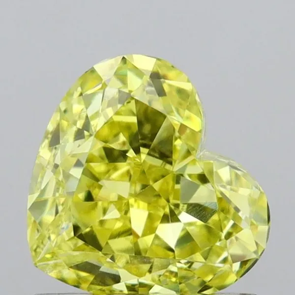 1.11ct HEART Fancy Intense Yellow VS1 Coloured Lab diamond