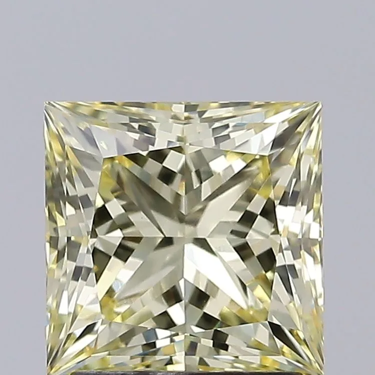 2.09ct PRINCESS Fancy Yellow VVS2 Coloured Lab diamond