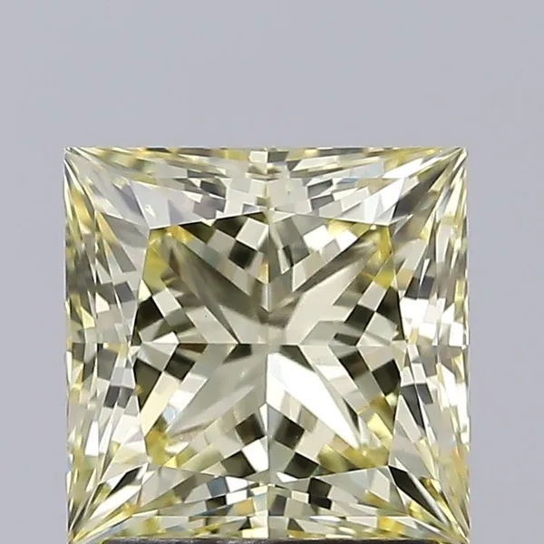 2.09ct PRINCESS Fancy Yellow VVS2 Coloured Lab diamond