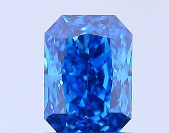0.77ct RADIANT Fancy Vivid Blue VS1 Coloured Lab diamond