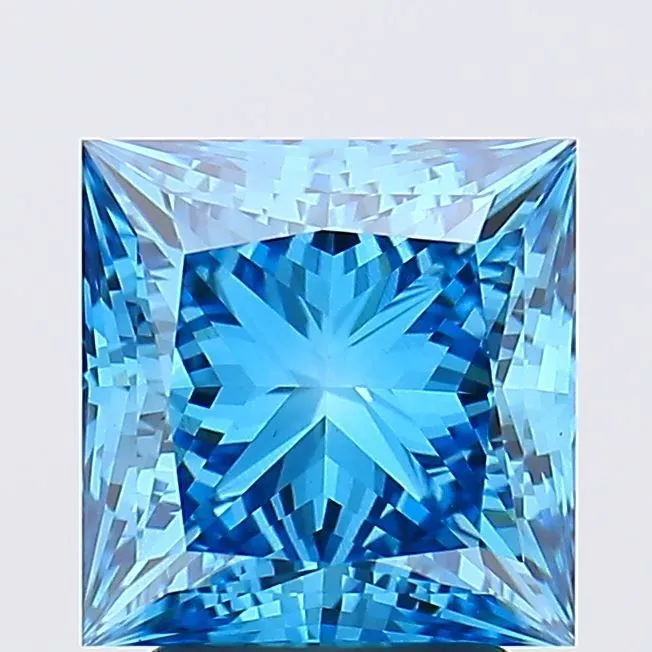 3.03ct PRINCESS Fancy Vivid Blue VS1 Coloured Lab diamond