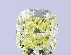 1.02ct CUSHION Fancy Yellow VS1 Coloured Lab diamond