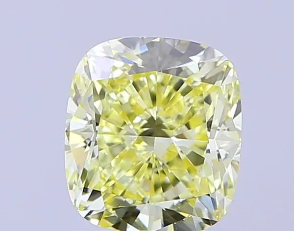 1.02ct CUSHION Fancy Yellow VS1 Coloured Lab diamond