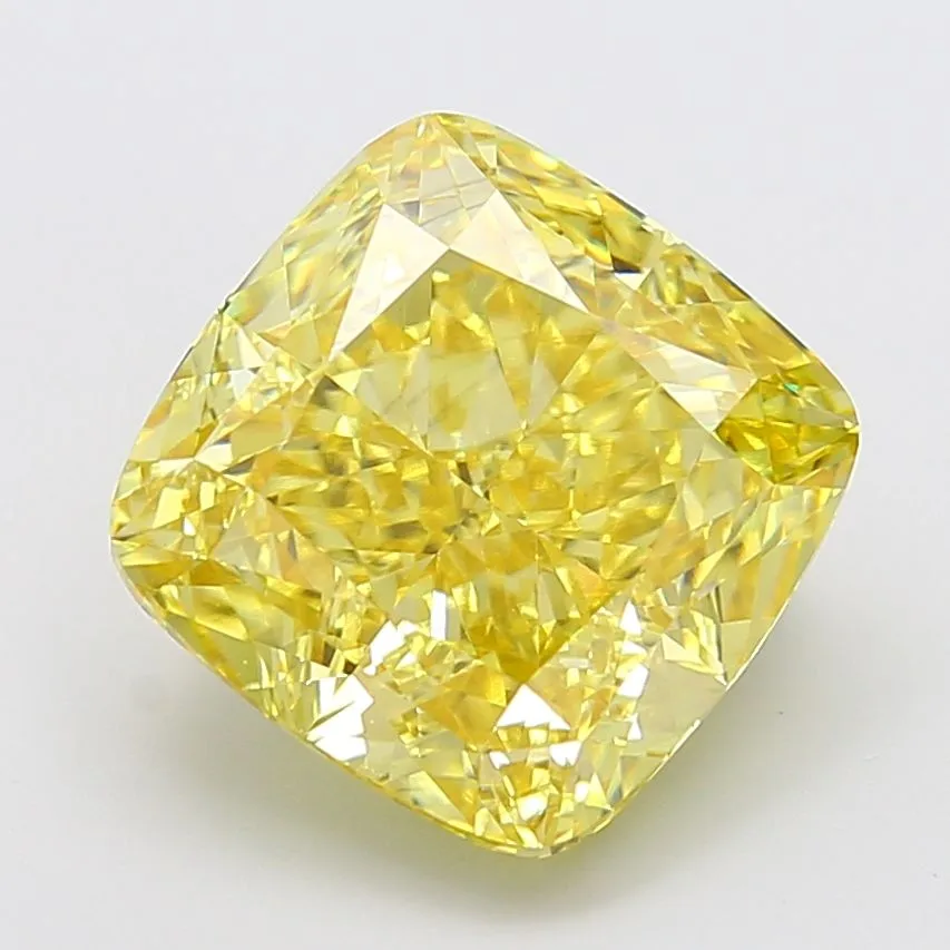 1.05ct CUSHION Fancy Intense Yellow VVS2 Coloured Lab diamond