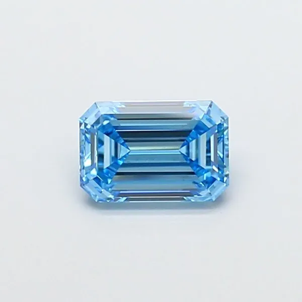 1.51ct EMERALD Fancy Vivid Blue VS2 Coloured Lab diamond