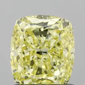 1.01ct CUSHION Fancy Intense Yellow VS1 Coloured Lab diamond