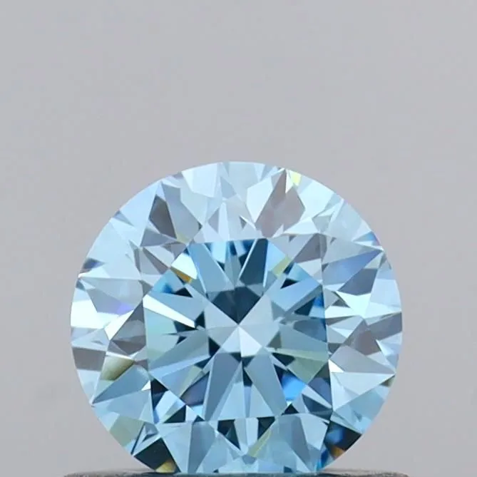 0.53ct ROUND Fancy Vivid Blue VVS2 Coloured Lab diamond