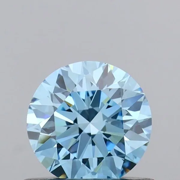 0.53ct ROUND Fancy Vivid Blue VVS2 Coloured Lab diamond