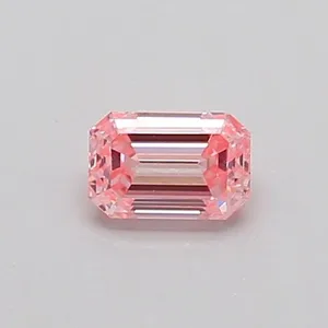 0.33ct EMERALD Fancy Vivid Pink SI1 Coloured Lab diamond