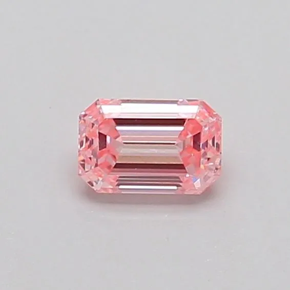 0.33ct EMERALD Fancy Vivid Pink SI1 Coloured Lab diamond
