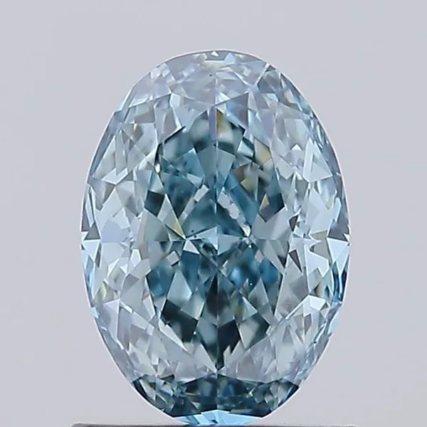 1.01ct OVAL Fancy Vivid Blue VVS2 Coloured Lab diamond