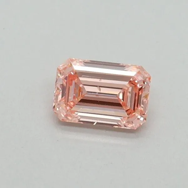 0.3ct EMERALD Fancy Vivid Pink VS2 Coloured Lab diamond