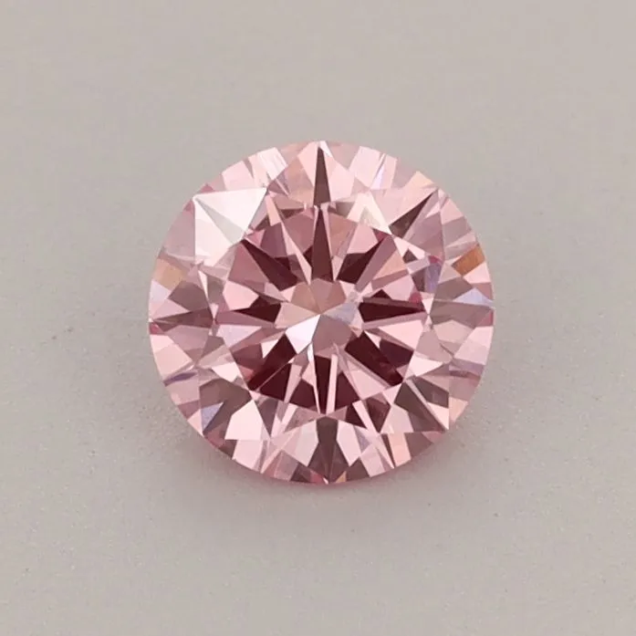0.52ct ROUND Fancy Vivid Pink VVS2 Coloured Lab diamond