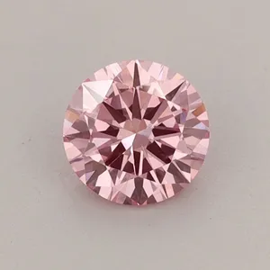 0.52ct ROUND Fancy Vivid Pink VVS2 Coloured Lab diamond